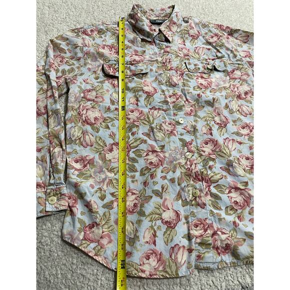 VTG Lizwear Womens Petite Small Floral Button Up Shirt Long Sleeve Top Liz Wear - Picture 4 of 7